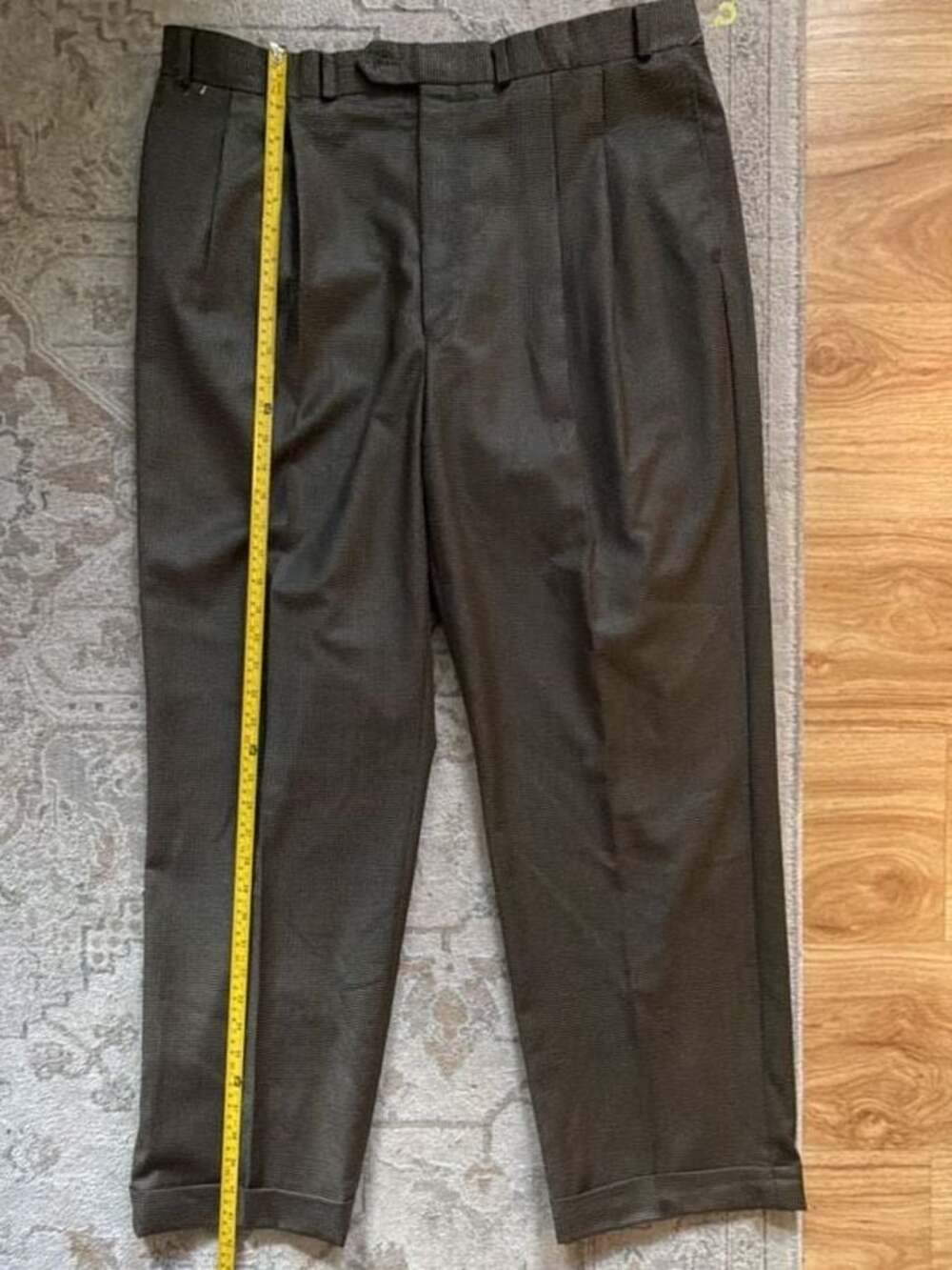 Ralph Lauren 120s & Cashmere Houndstooth Pleated Dress Pants